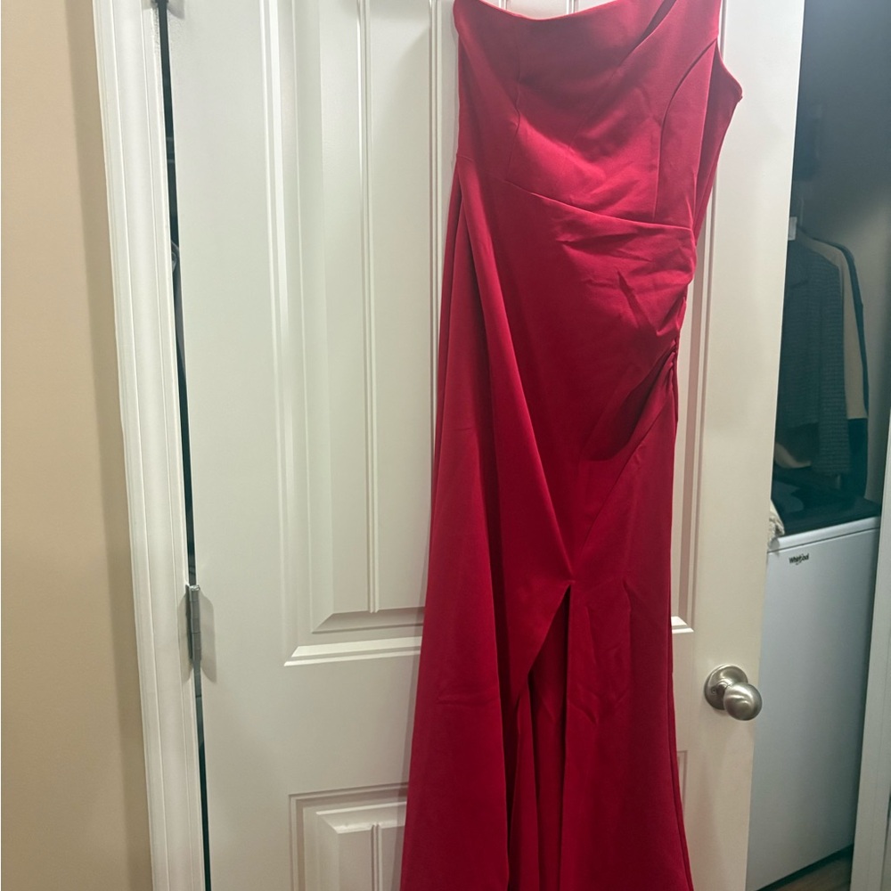 Chic One Shoulder Red Dress